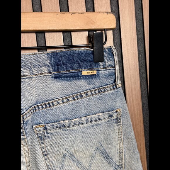 Mother Jeans 26 Womens Blue Huffy Flood High Rise Rigid Denim Light Wash - Picture 7 of 12